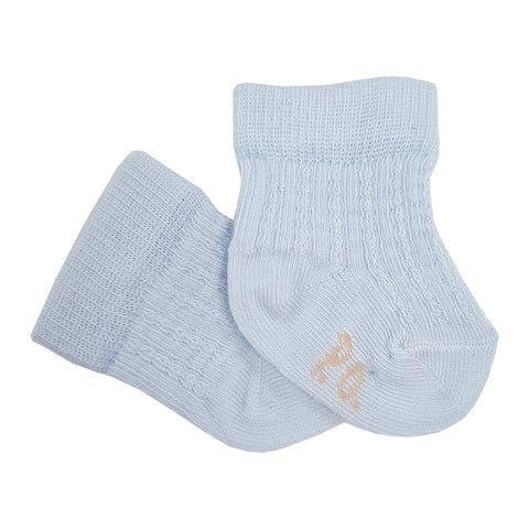 Pretty Originals Ribbed Ankle Socks Pale Blue