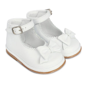 Borboleta Ruby Patent White Bow Shoes