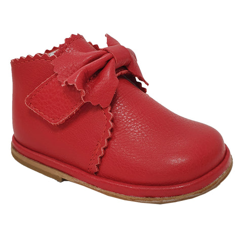 Borboleta Sharon Leather Bow Boots Red