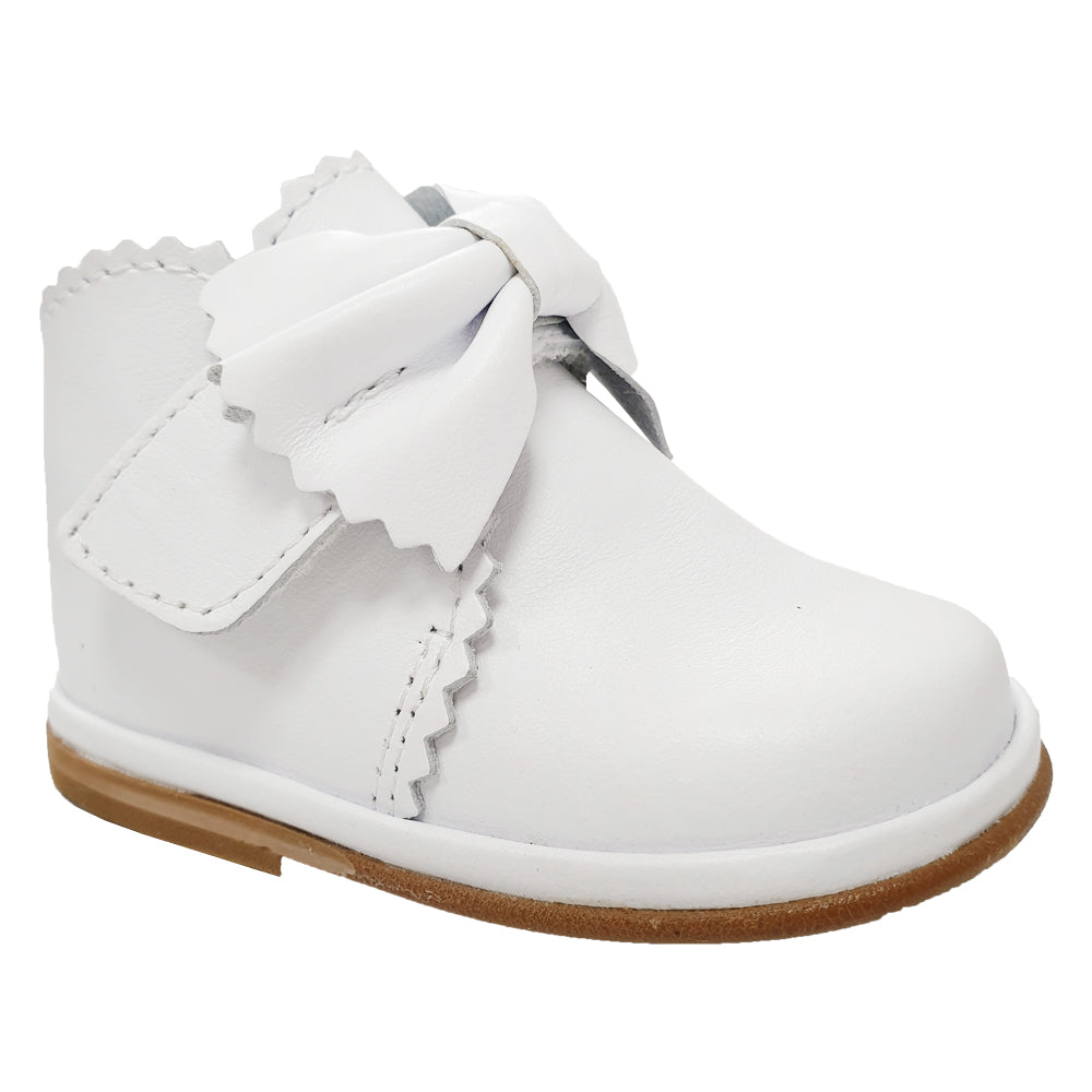 Borboleta Sharon Leather Bow Boots White