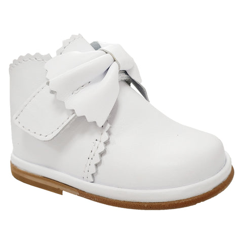 Borboleta Sharon Leather Bow Boots White