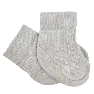 Pretty Originals Ribbed Ankle Socks Pale Grey