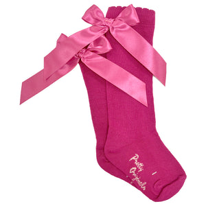 Pretty Originals Knee High Socks Dark Fuchsia