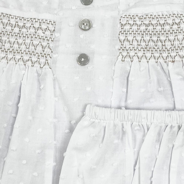 Babidu Spot Frill 2 Piece White/beige