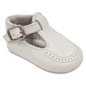 Pretty Originals Leather T-bar Soft Sole Cream