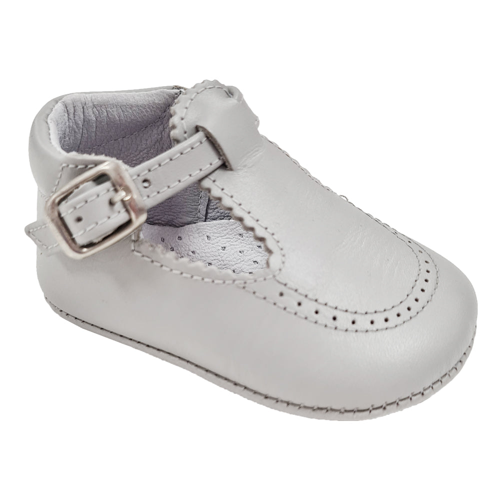 Pretty Originals Leather T-bar Soft Sole Grey