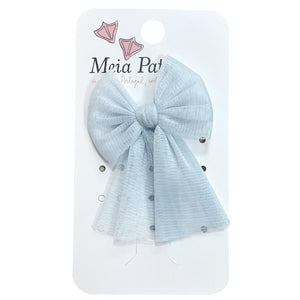 Meia Pata Organza Bow Clip Pale Blue