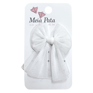 Meia Pata Organza Bow Clip White