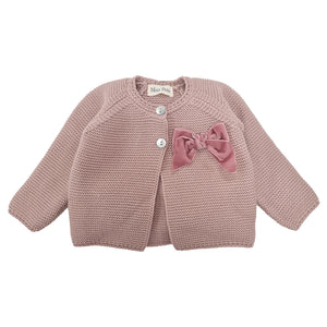 Meia Pata Bow Cardigan Dusky Pink