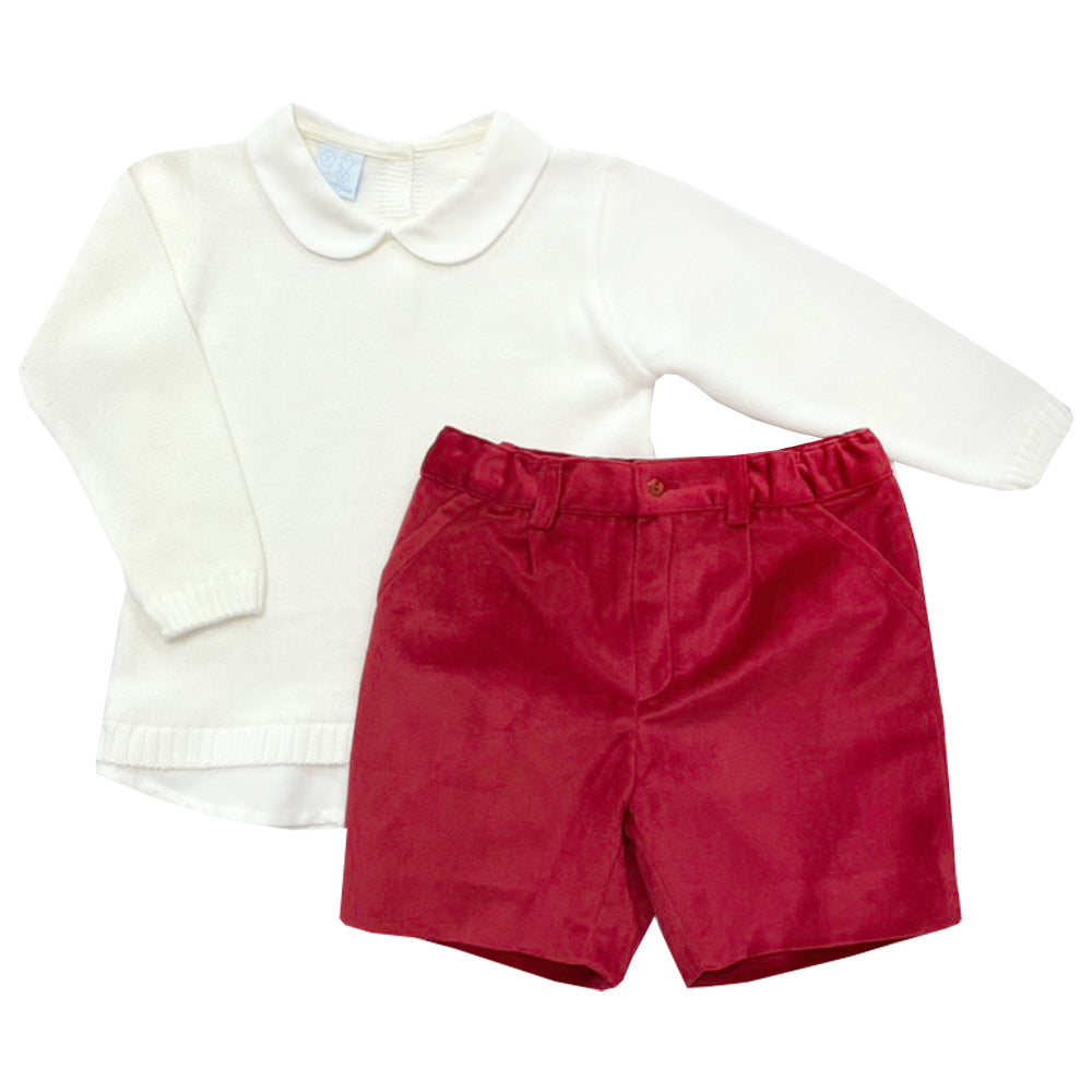 Granlei Velvet Shorts Set Red